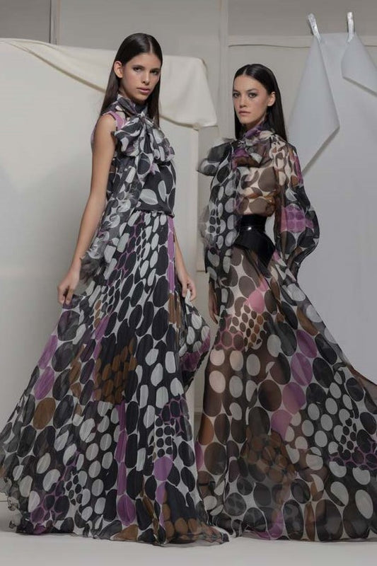 Alseno Sleeveless Print Gown