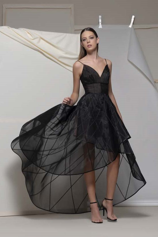 Arsiero Sleeveless High Low Gown