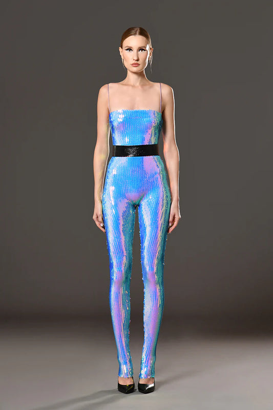 Sleeveless Sequined Jumpsuit