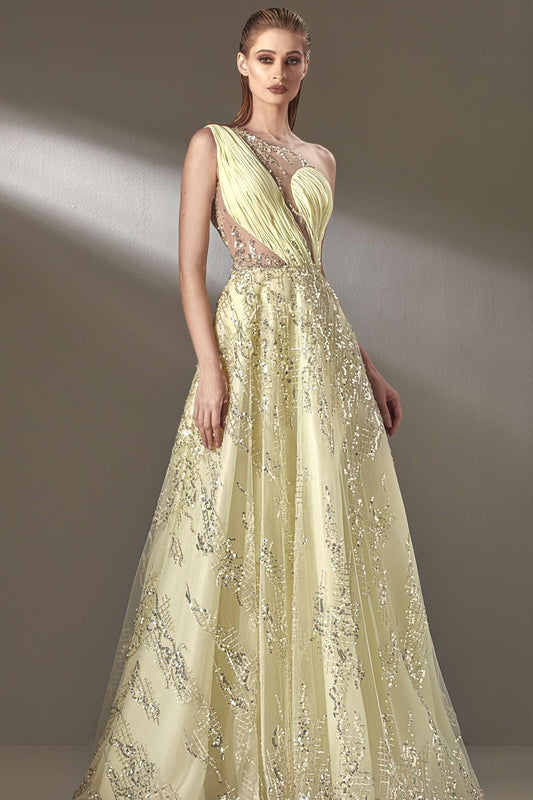 Long One Shoulder  Gown
