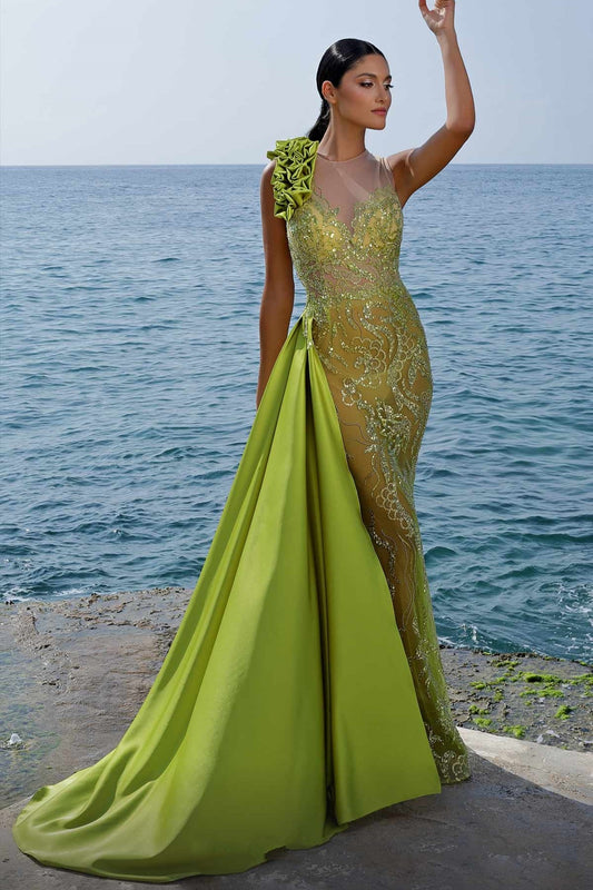 Side Drape Sleeveless Gown