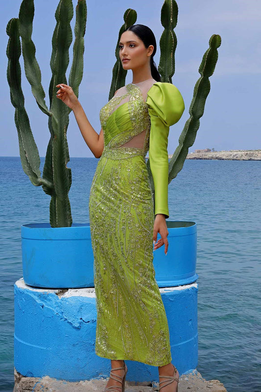 One Sleeve Column Gown