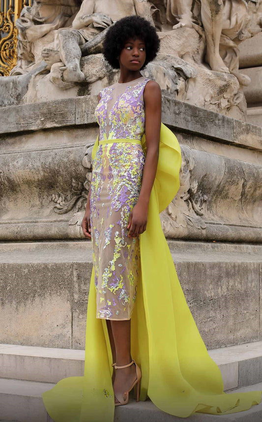 Embroidered Knee-Length Gown