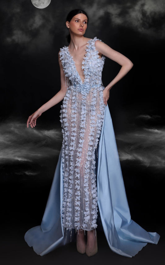 Applique Train Gown