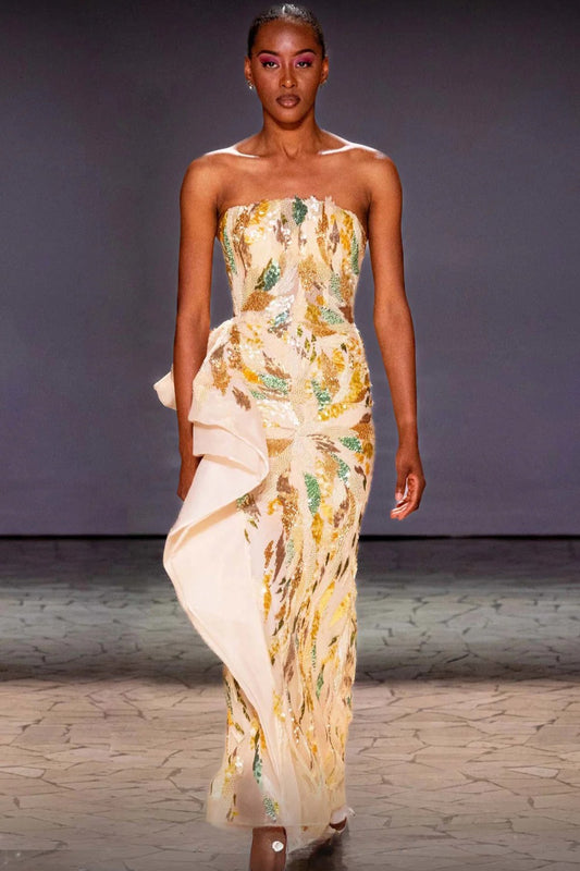 Strapless Sequin Gown