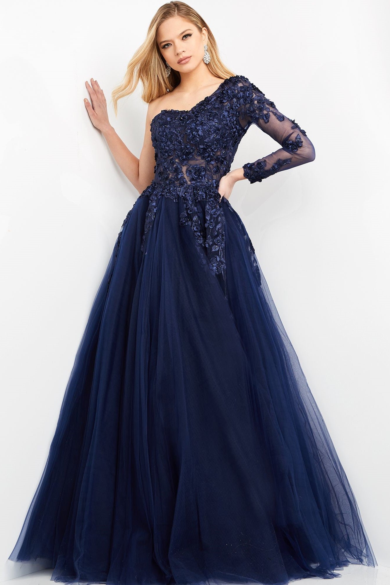 One Shoulder Evening Ball Gown