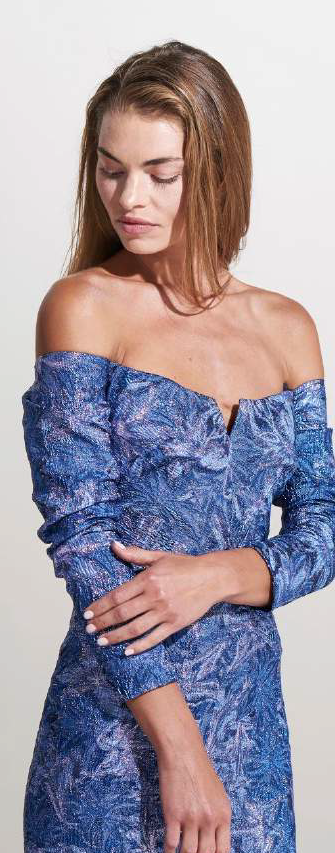 3/4 Sleeve Evening Gown