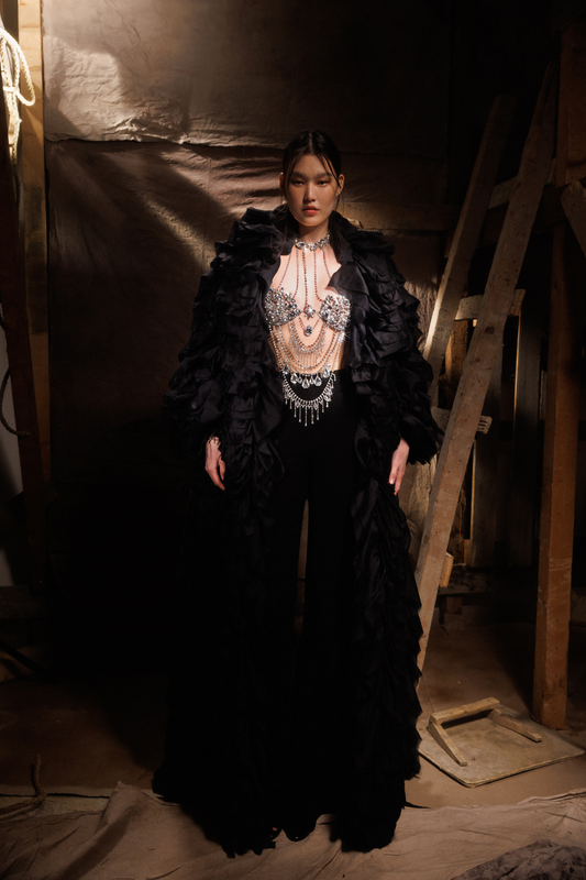Crystal Bra , Pant & Overcoat