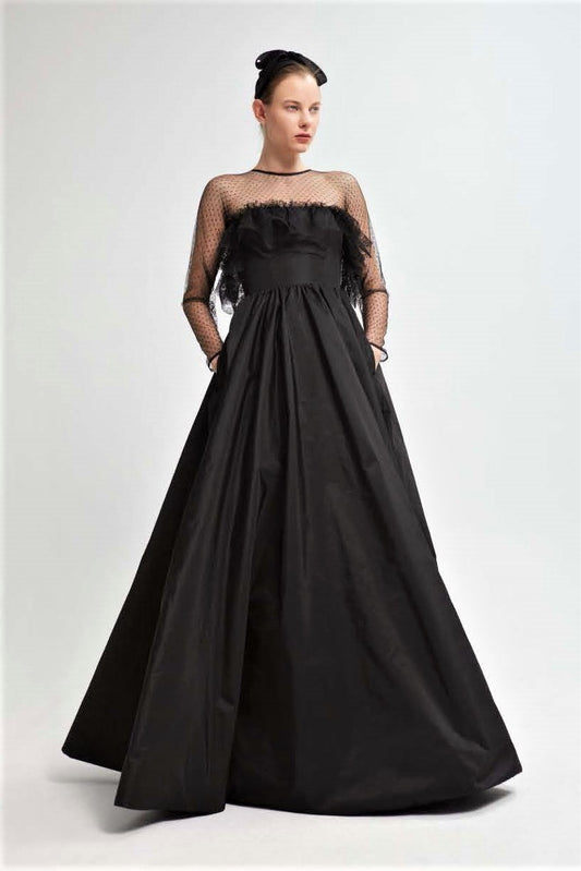 Long Sleeve  A-Line Gown