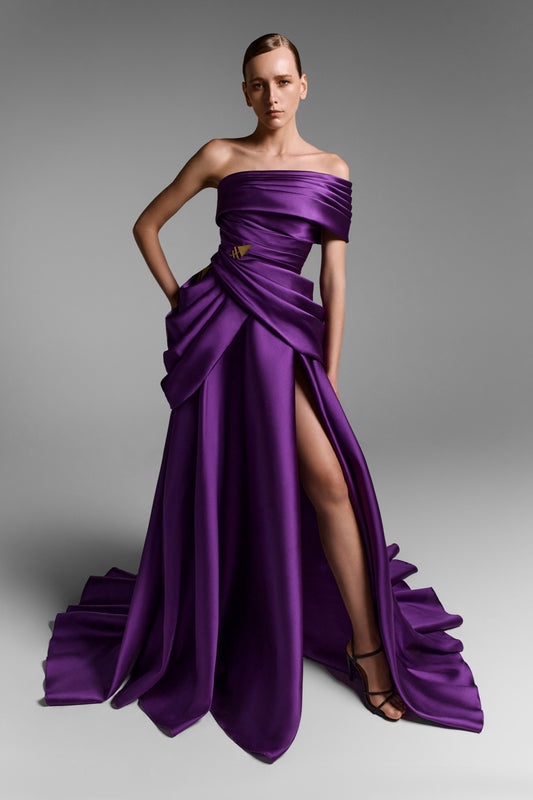 Mikado Slit Gown