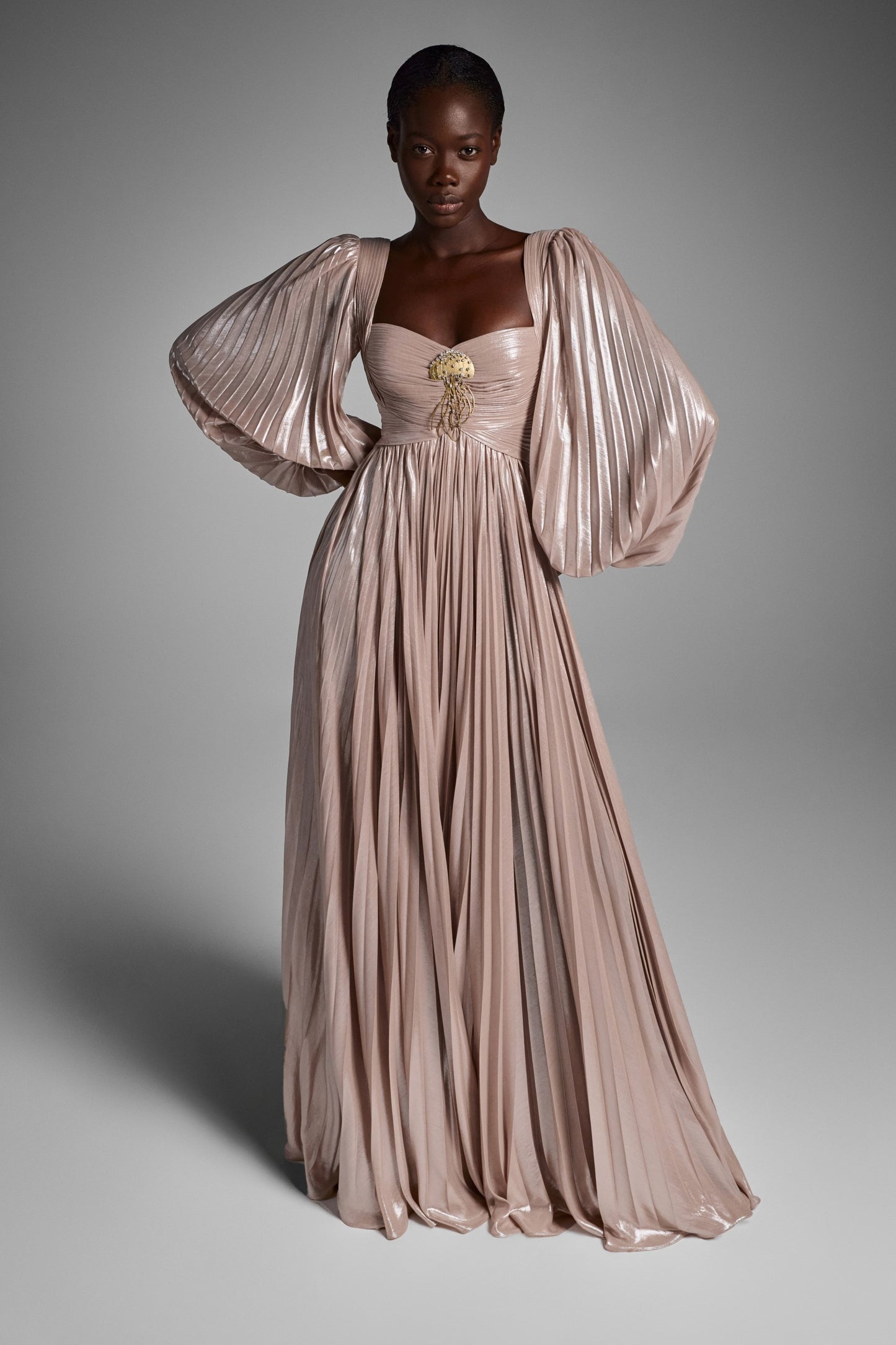 Lurex Chiffon Gown