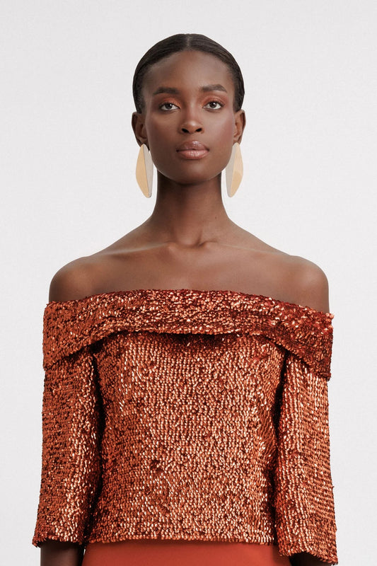 Off-The-Shoulders Sequins Top