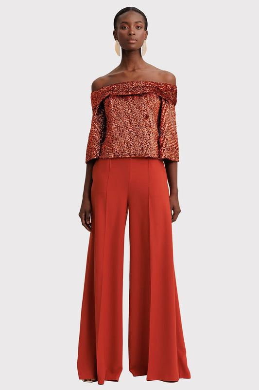 Off-Shoulders Sequins Set