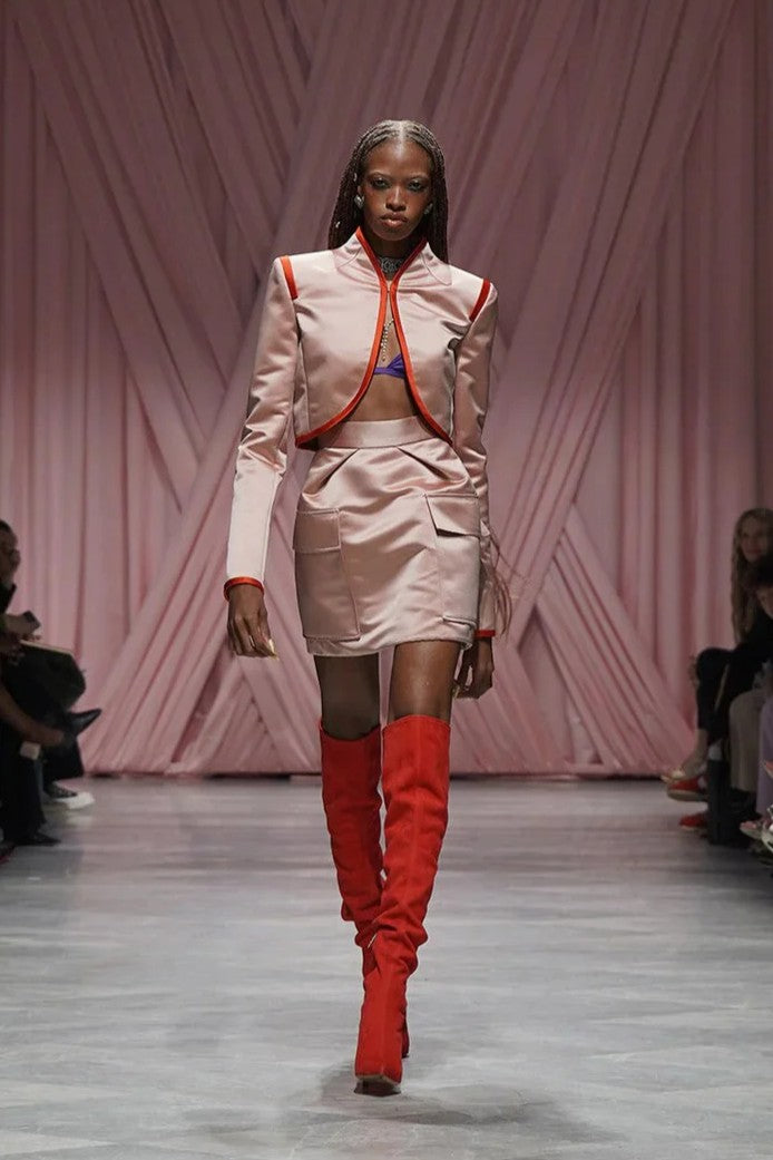 Blossom Cropped Jacket & Cargo Mini Skirt