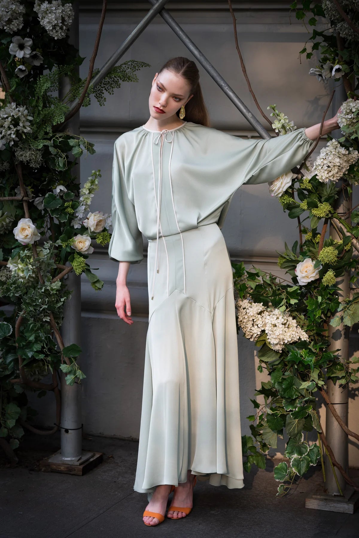 Seafoam Green Satin Crepe Dress