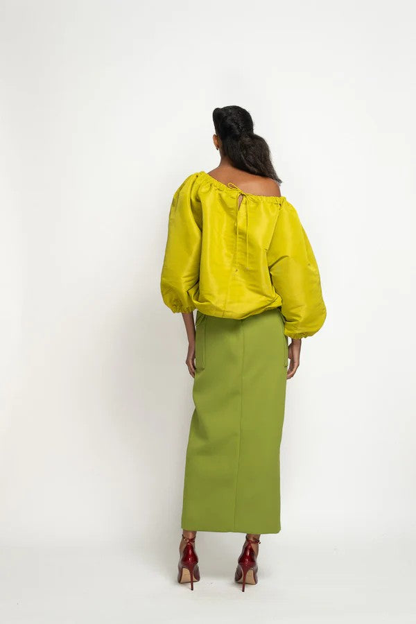 Olive Cady Cargo Pencil Skirt