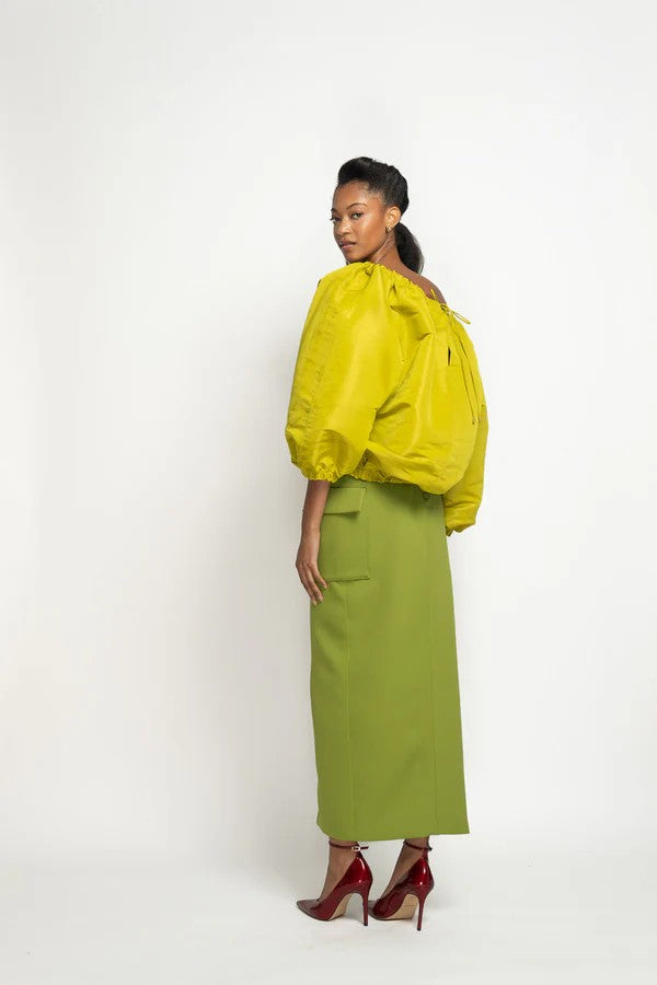 Olive Cady Cargo Pencil Skirt