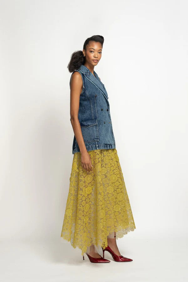 Indira Denim Double-Breasted Vest