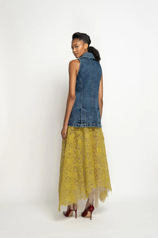 Indira Denim Double-Breasted Vest