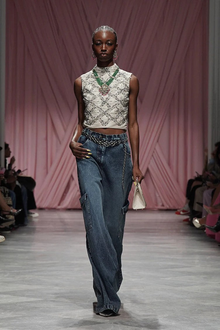 Indira Denim Cargo Trousers