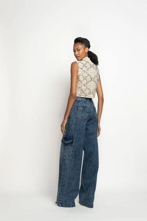 Indira Denim Cargo Trousers