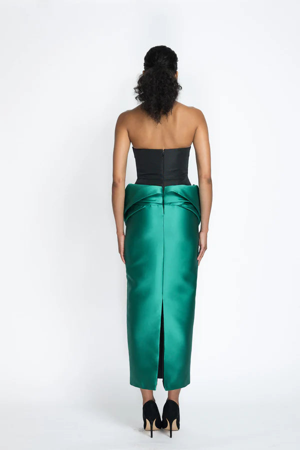 Bustier Cocktail Dress with Mikado Petal Skirt