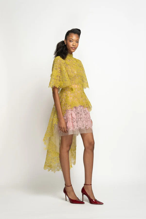 Chartreuse Smita Lace Top