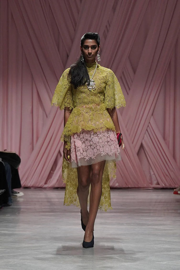 Chartreuse Smita Lace Top