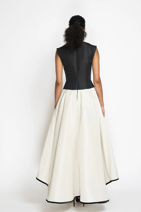 Faille Dress with Dropped Waist