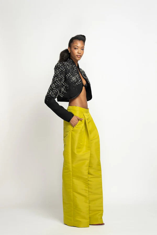 Chartreuse Faille Trousers