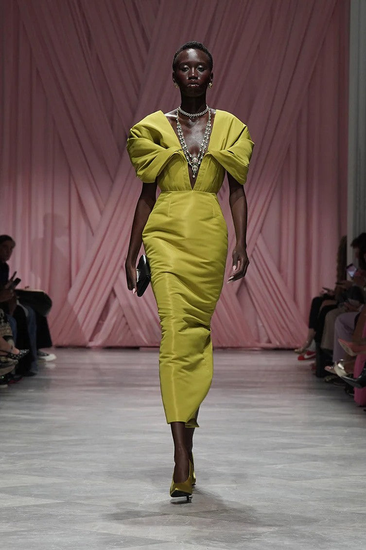 Chartreuse Faille Sheath Dress