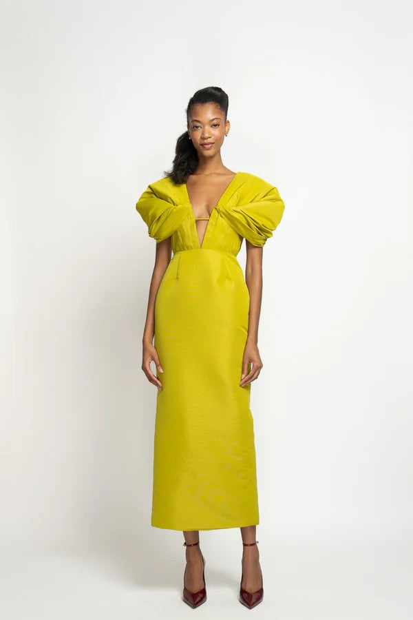 Chartreuse Faille Sheath Dress