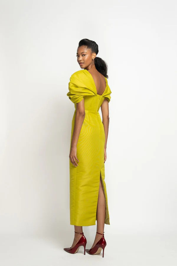 Chartreuse Faille Sheath Dress