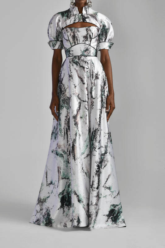Satin Gown with Jacket