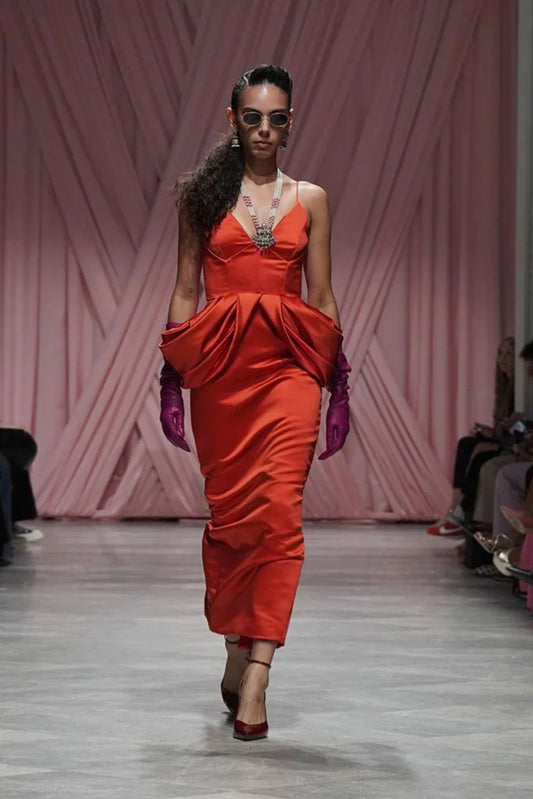 Sindoor Satin Sheath Dress