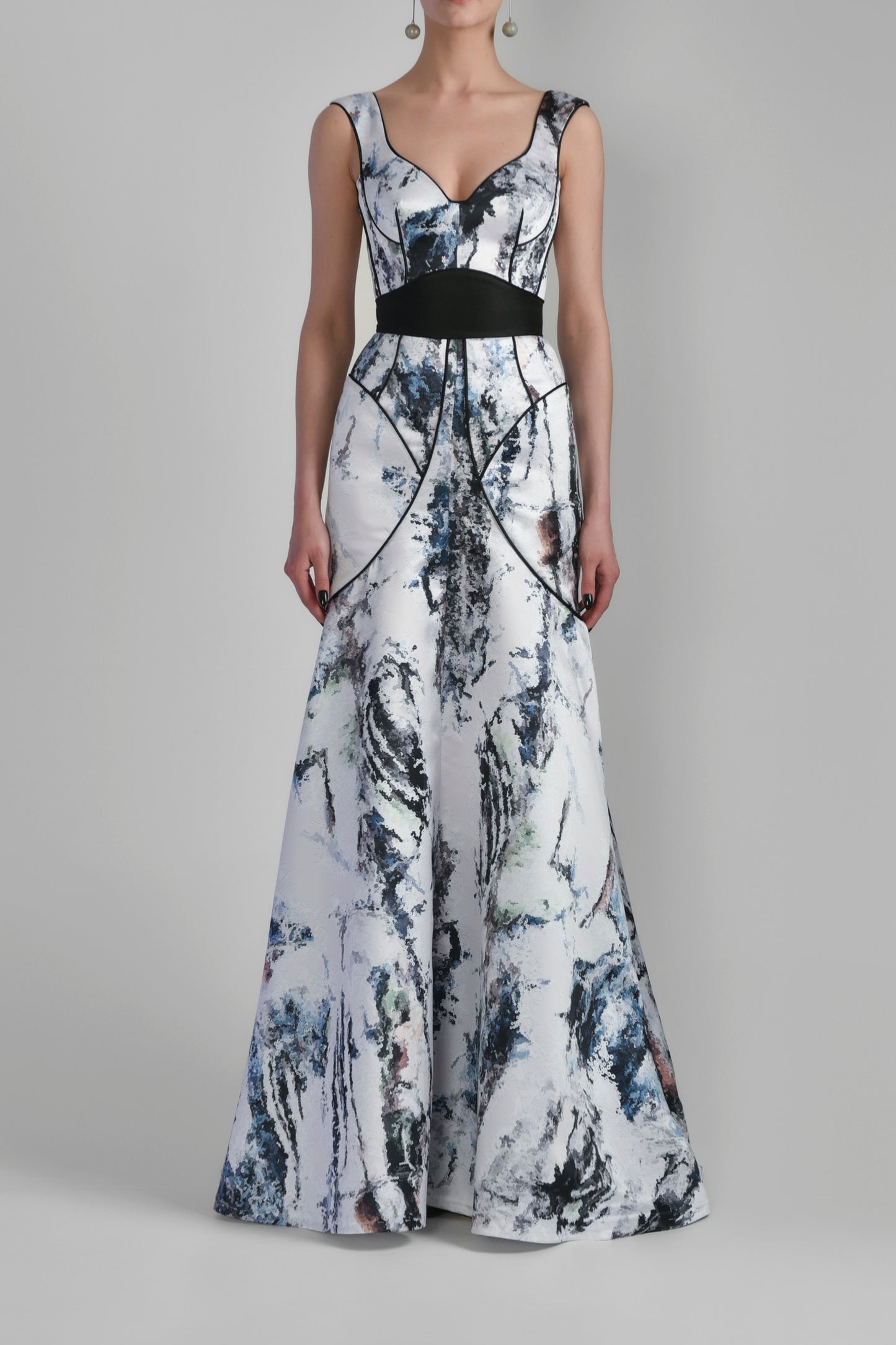 Flared Satin Gown