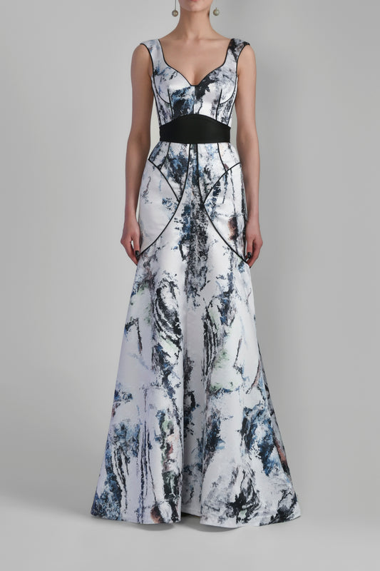 Flared Satin Gown