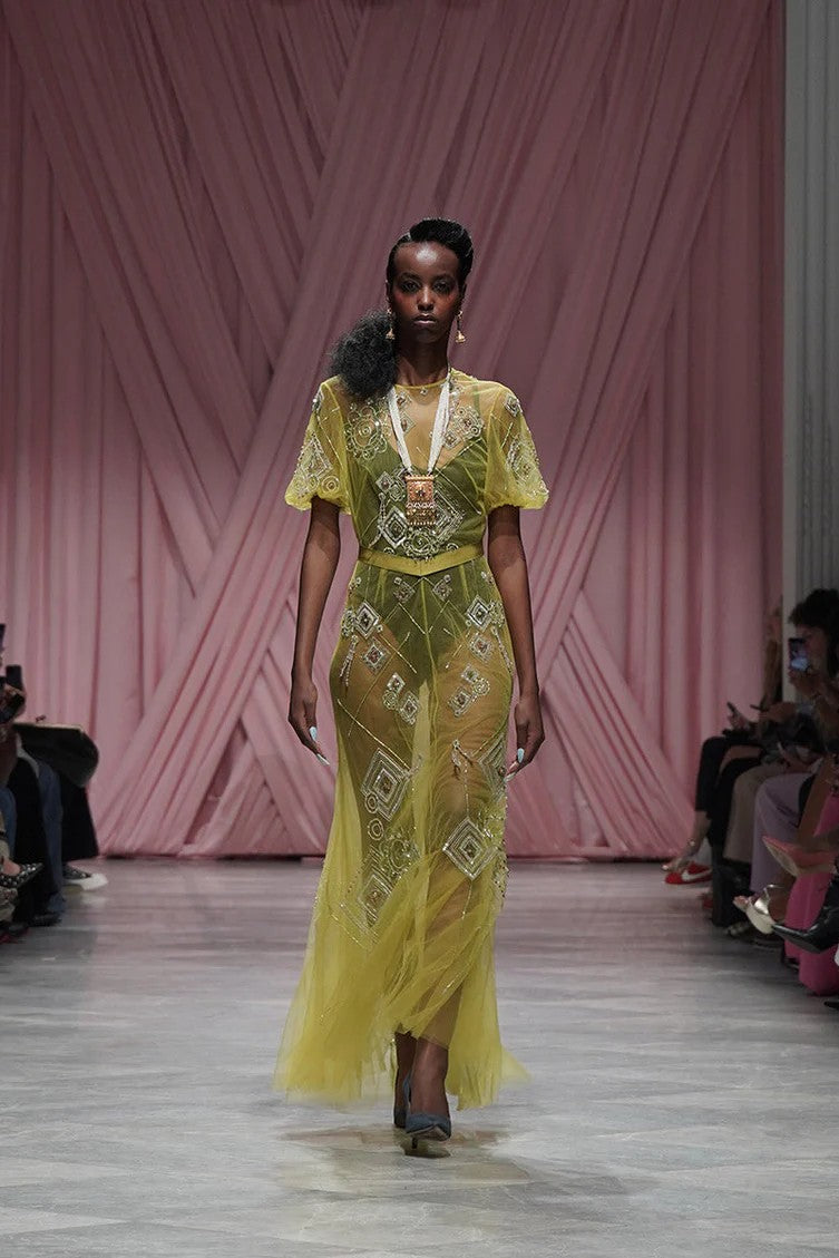 Chartreuse Tulle Dress