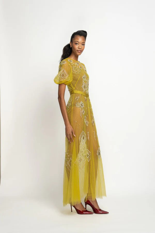 Chartreuse Tulle Dress