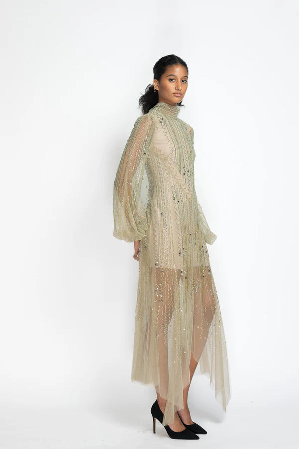 Seafoam Green Soft Tulle Cocktail Dress