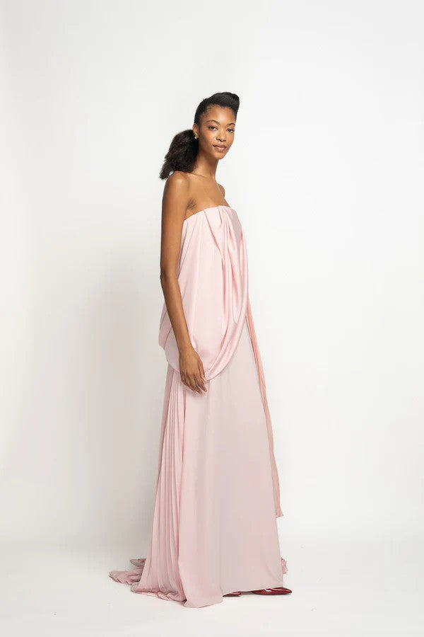 Blossom Satin Crepe Sari Gown