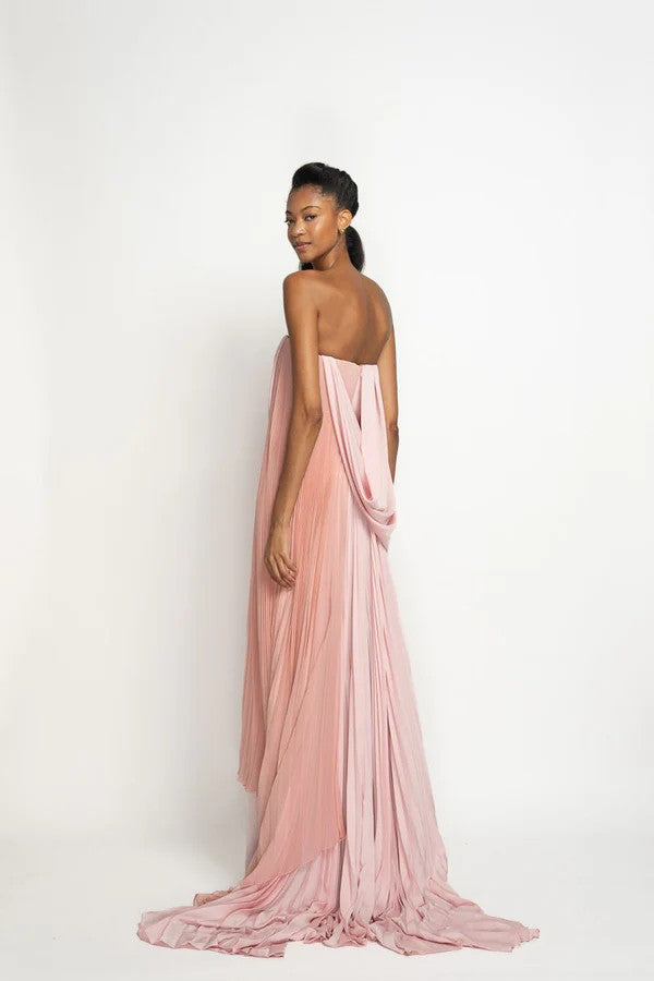 Blossom Satin Crepe Sari Gown
