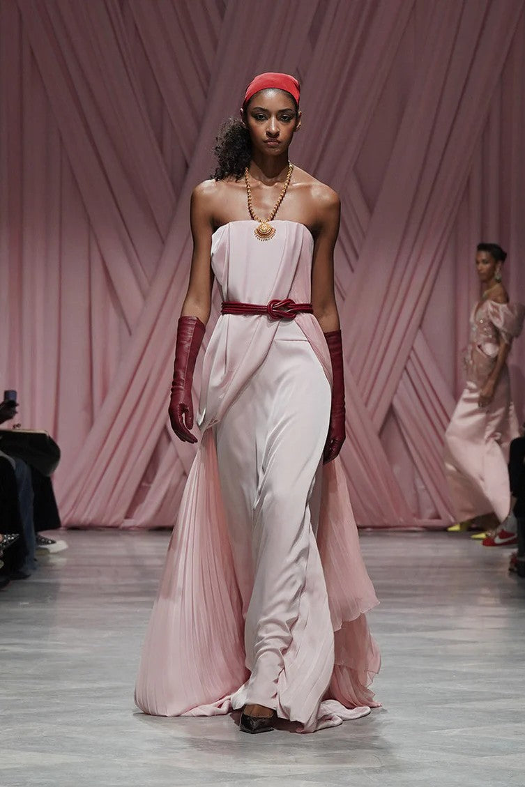 Blossom Satin Crepe Sari Gown