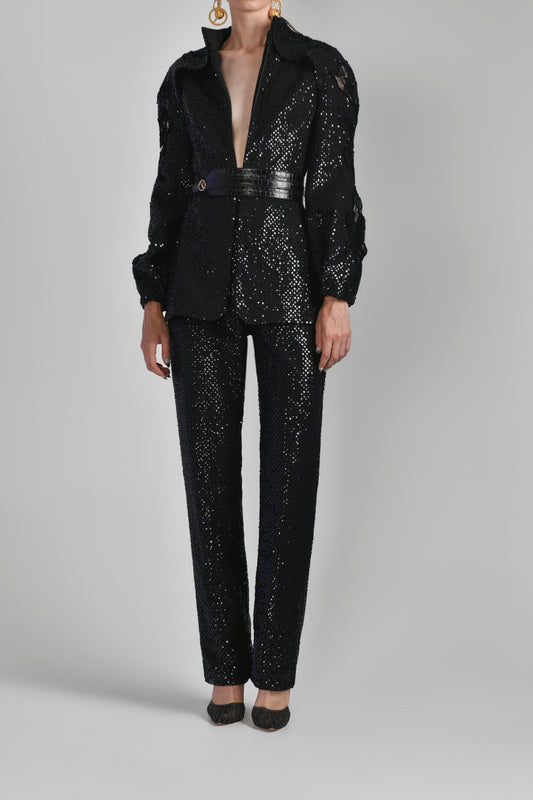 Sequin Jacket with Pants