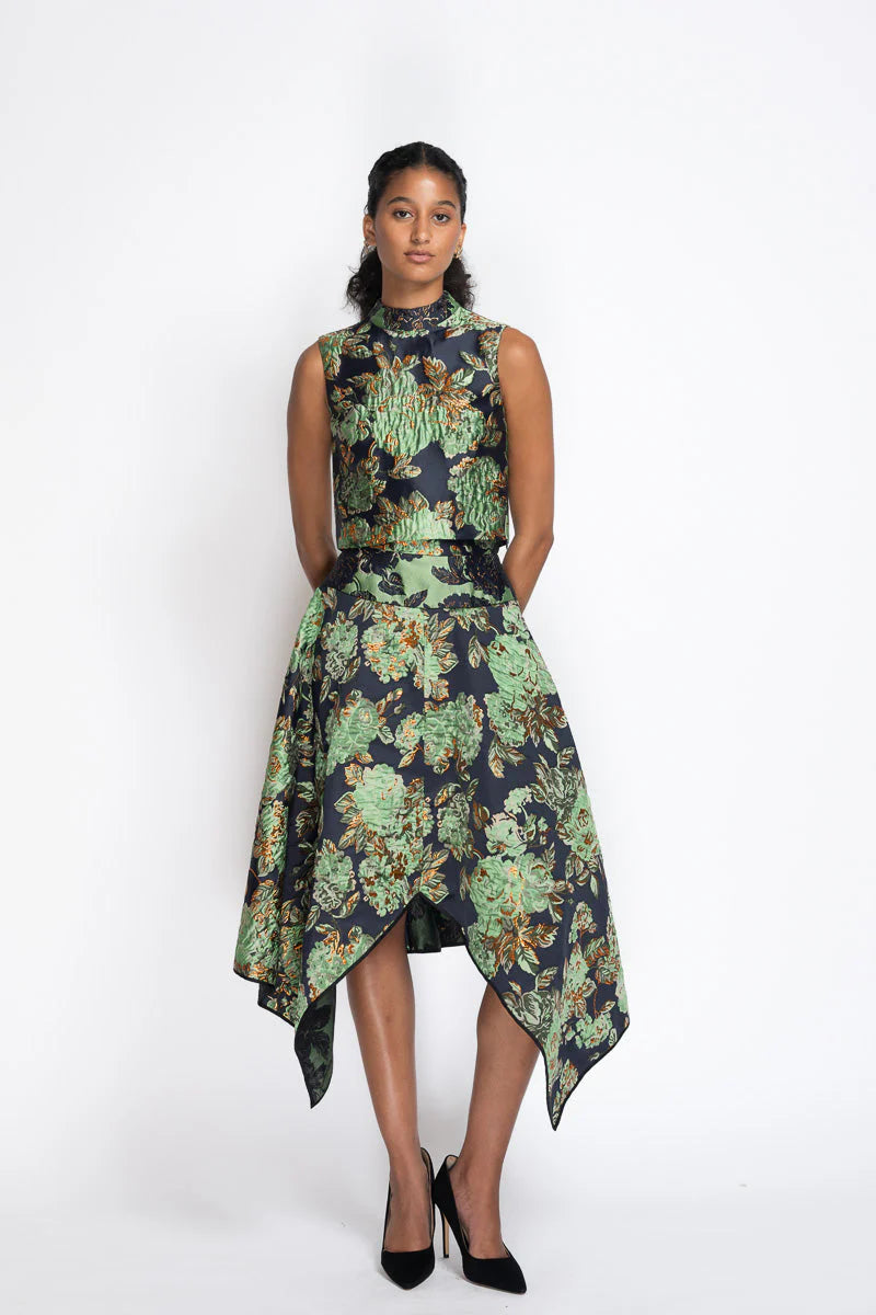 Gilded Grove Jacquard Canopy Skirt