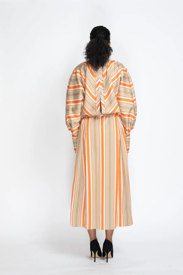 Striped Twill Kimono Tunic Dress