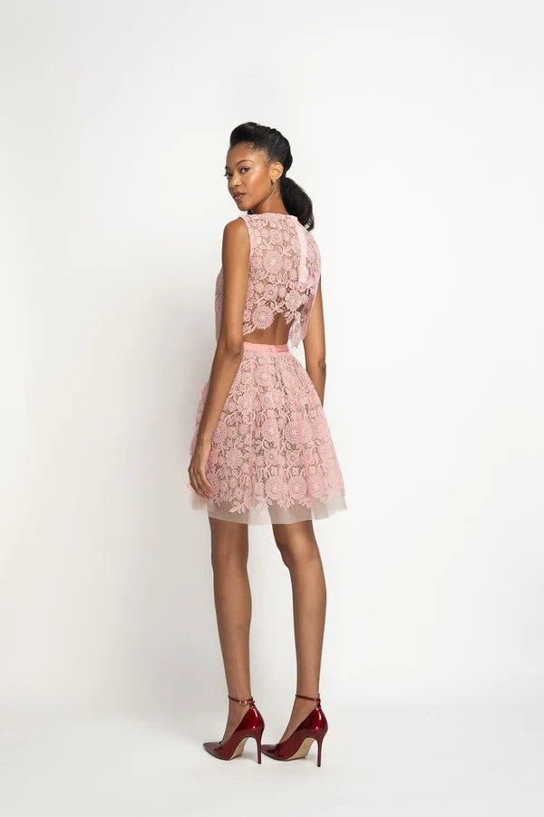 Blossom Pink Smita Lace Bell Skirt