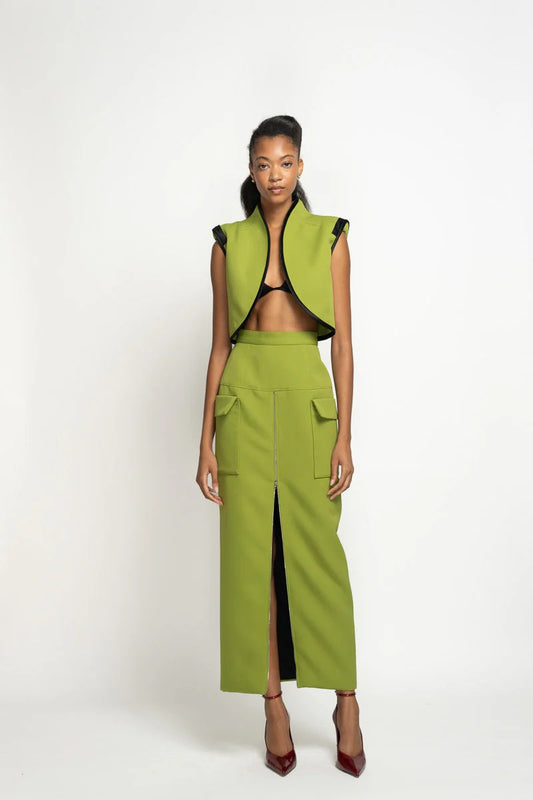 Olive Cady Cropped Vest