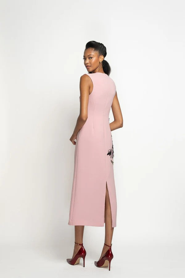 Pink Blossom Ponte Crepe Tunic Dress