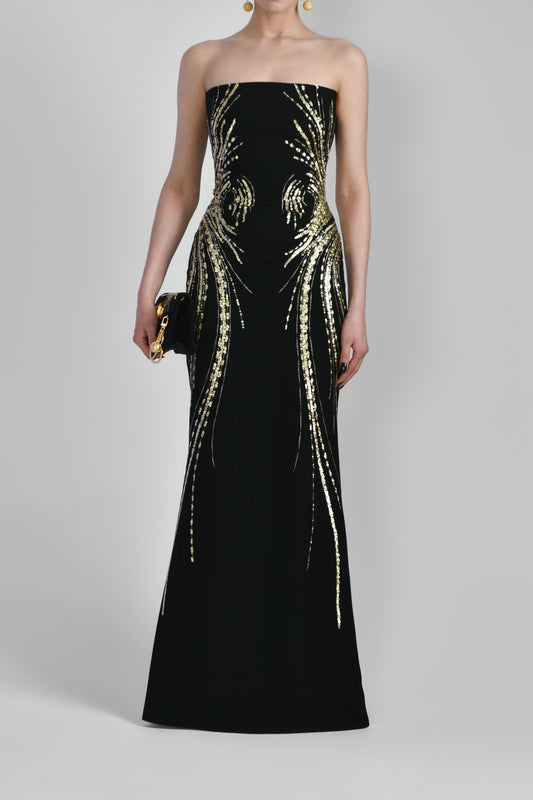 Canton Crepe Strapless Gown